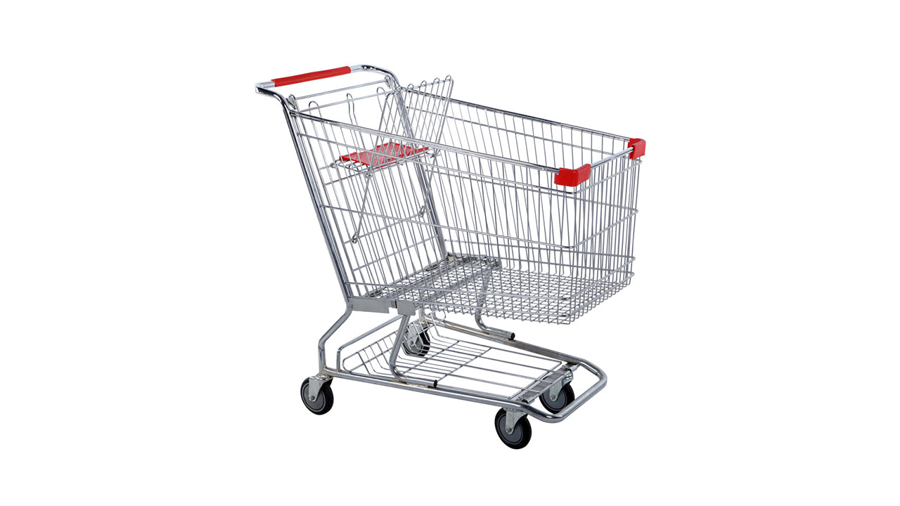 150L stainless steel shopping trolley