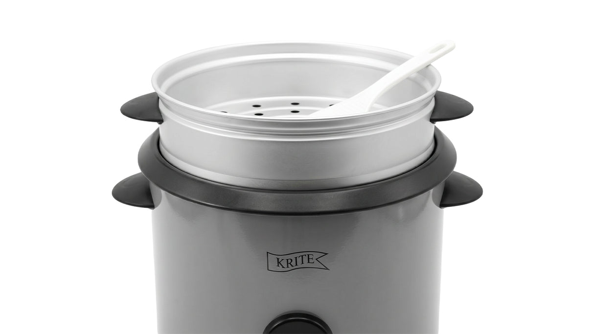 KRITE Cuiseur de Riz Électrique 3-en-1 avec Panier Vapeur et Couvercle en Verre