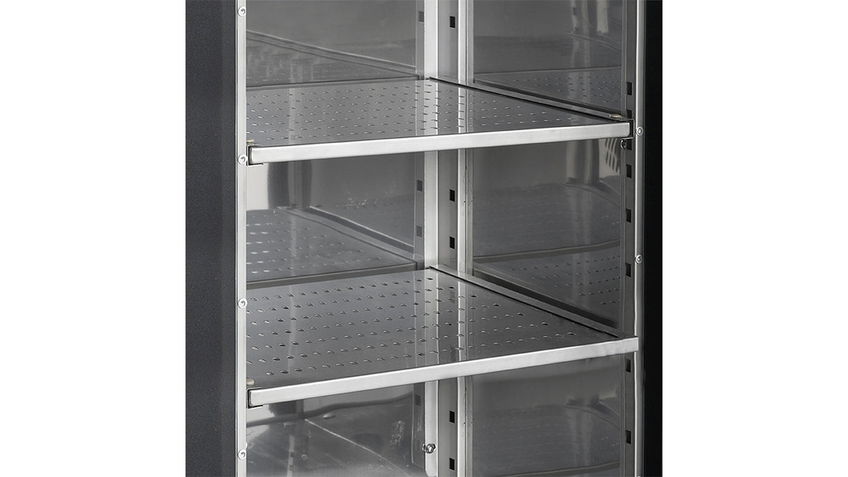 Arrière de Bar Réfrigéré 2 Portes Vitrées CBC210G – 290L, Noir, Ventilé, LED, Inox 304