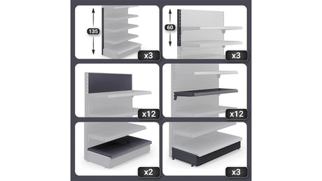 Heavy Duty Gondola Shelving - Adjustable Metal Shelving for Retail