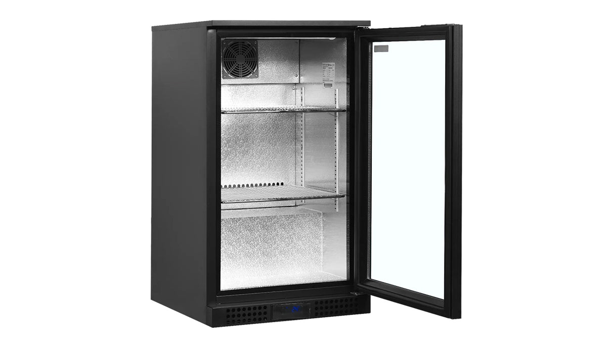 Arrière de Bar Réfrigéré 2 Portes Vitrées – BA21H (196 L, Noir, Classe Énergétique A)