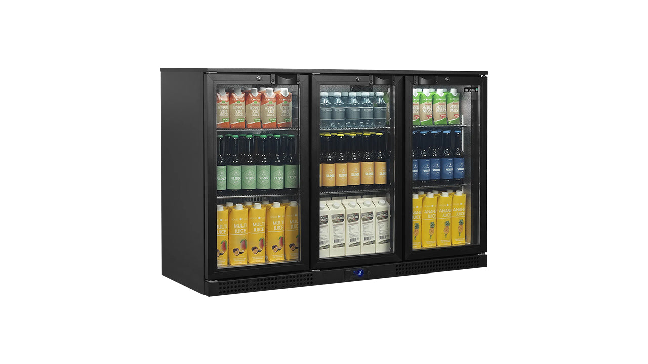 Arrière de Bar Réfrigéré 3 Portes Vitrées – BA31H (311 L, Noir, Classe Énergétique B)