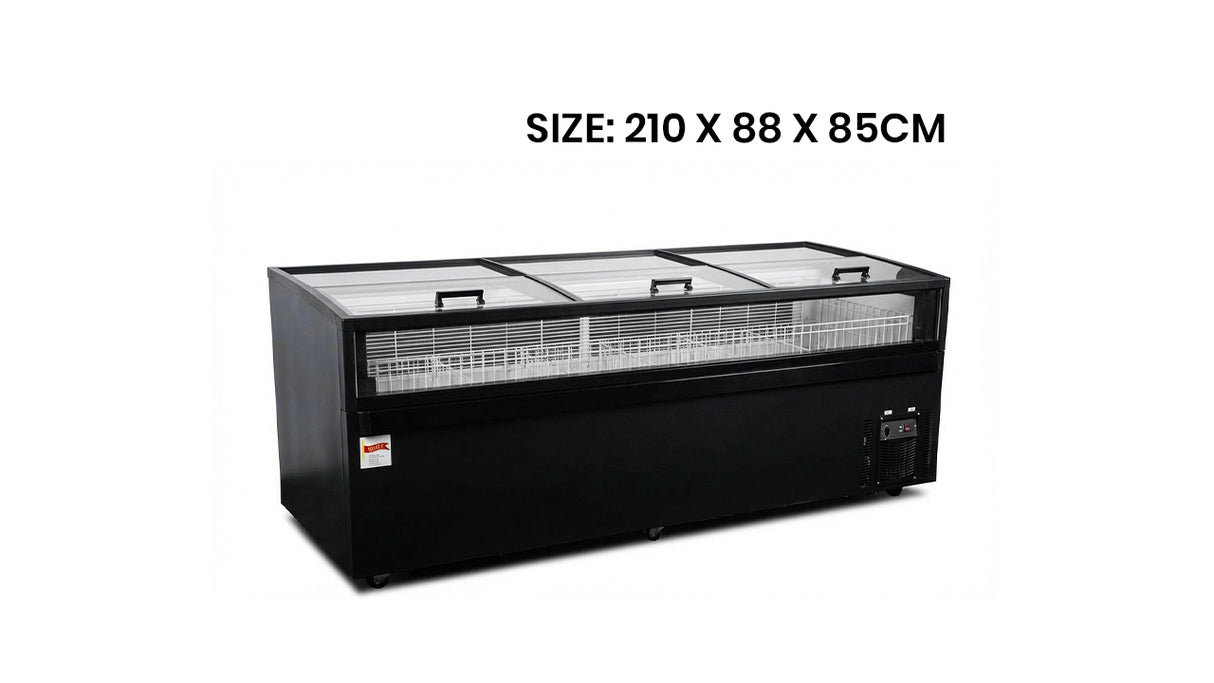 2.1M Island Freezer Vitrine – Supermarket Commercial Display Freezer