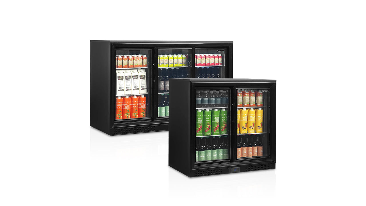 Arrière de Bar Réfrigéré 3 Portes Coulissantes – DB301S-3 (300 L, Noir, Classe Énergétique B)