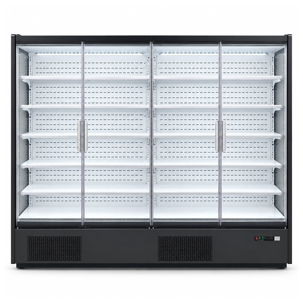 4 Door Panorama Multideck Chiller White Interior Grey Exterior