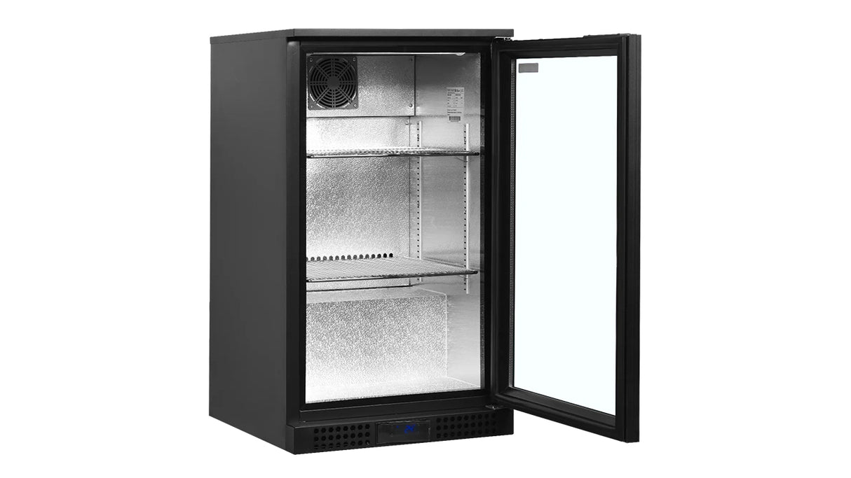 Arrière de Bar Réfrigéré 1 Porte Vitrée – BA6H (105 L, Noir, Classe Énergétique A)