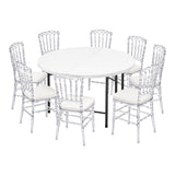 Table Ronde Blanche pour Mariage, Réception & Événements
