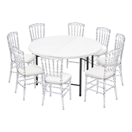 Table Ronde Blanche pour Mariage, Réception & Événements