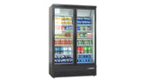 Deluxe Top/Bottom Mount Refrigerated Display Case – Black/White – Double Door 