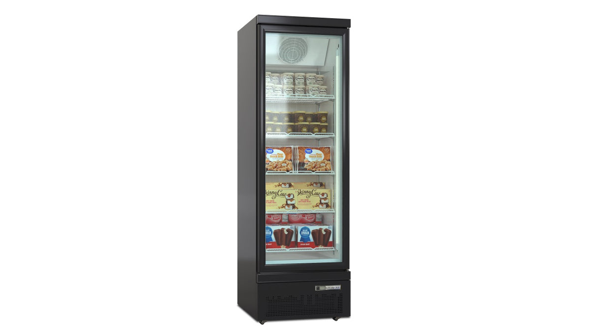Vitrine Congélateur de Luxe à Montage Supérieur / Inférieur – Noir / Blanc – Porte Simple