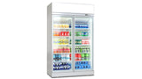 Deluxe Top/Bottom Mount Refrigerated Display Case – Black/White – Double Door 
