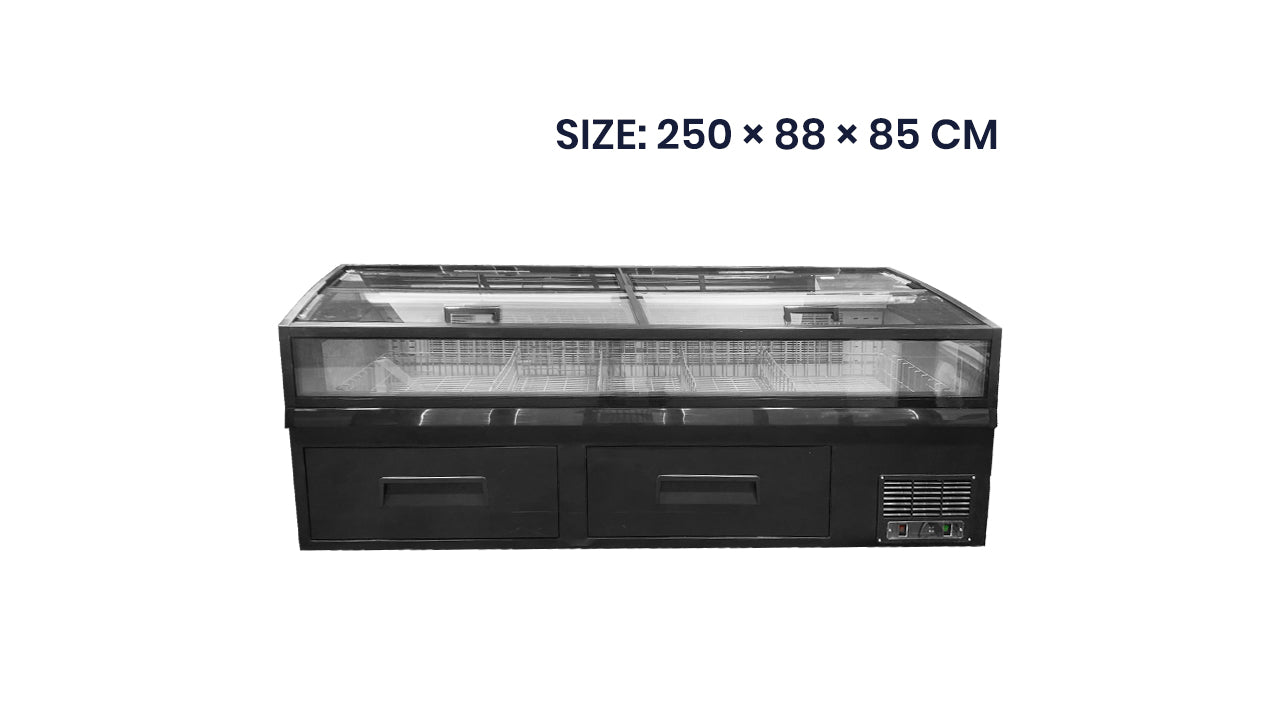 Congélateur Îlot – Supermarché Modèle AIF-2500S-G (250 x 88 x 85 cm)