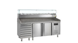 GN 1/1 Refrigerated Pizza Table with Topping Module – PT1310 + GVC38-200