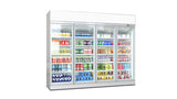 Deluxe Top/Bottom Mount Refrigerated Display Case – Black/White – 4 Doors 