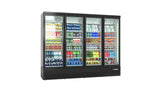 Deluxe Top/Bottom Mount Refrigerated Display Case – Black/White – 4 Doors 