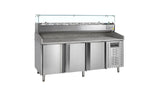 GN 1/1 Refrigerated Pizza Table with Topping Module – PT1300 + GVC38-200