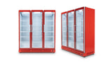 Réfrigérateur Vitrine Commercial LT-1880CF – 3 Portes, Rouge Extérieur / Blanc Intérieur, 1716 L, Étagères Réglables, Éclairage LED